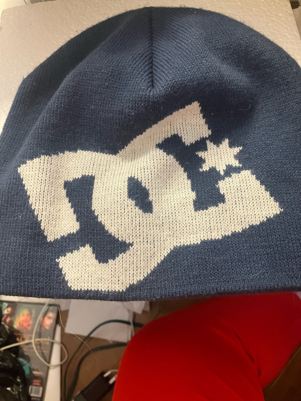 DC Kids Navy and White Knit Logo Hat